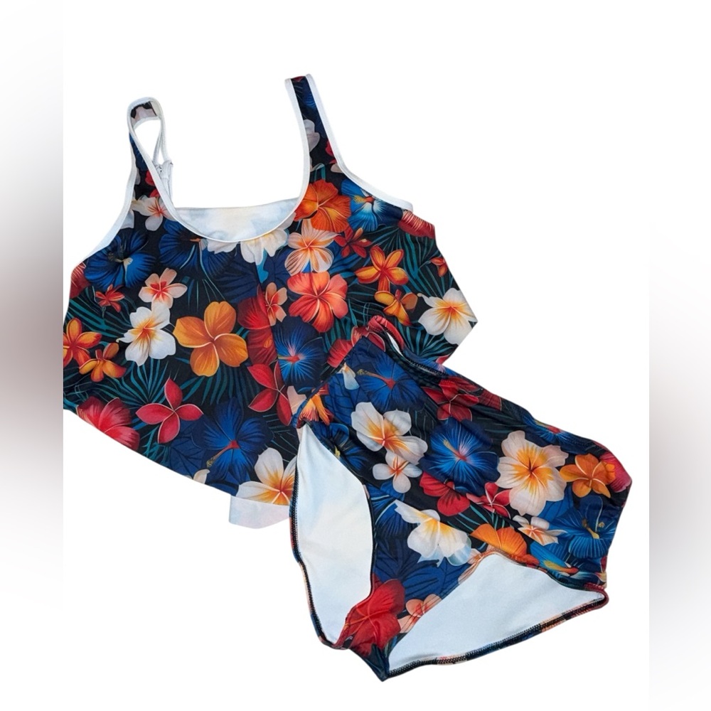 SHEIN Tropical 2pc Bathing Suit, Size L, NWOT